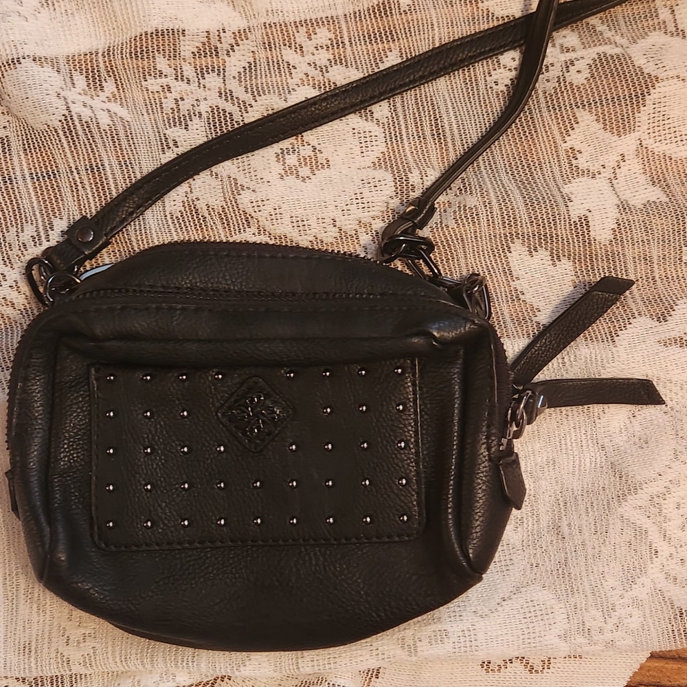 Black Leather Crossbody Bag SIMPLY VERA